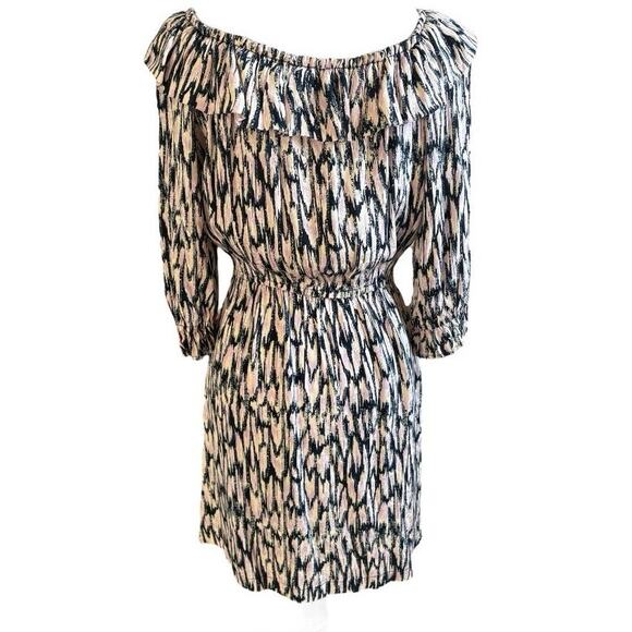 Scotch & Soda Amsterdam Cream Print Ruffle Midi Dress Small - Picture 2 of 5